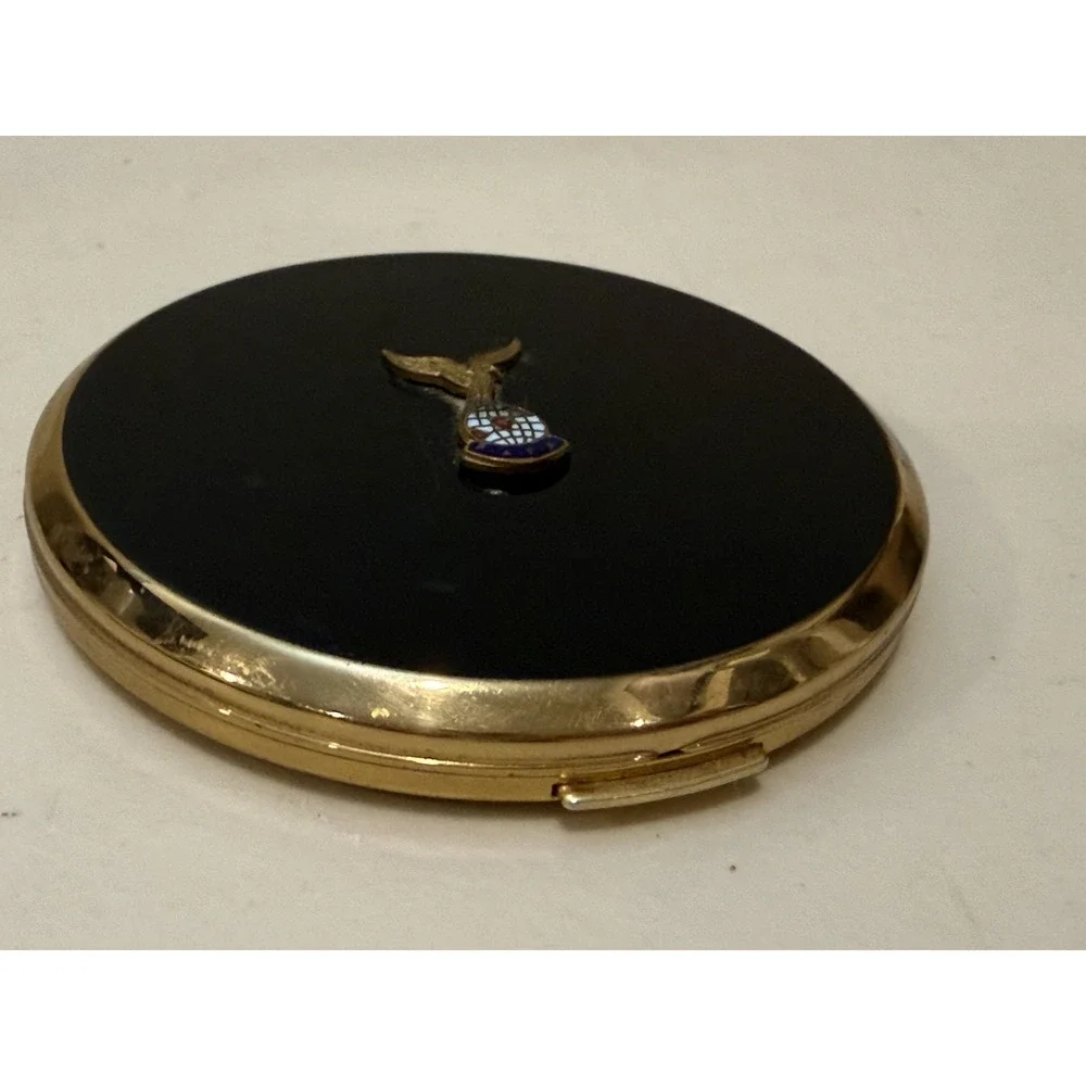 VTG Stratton RAFA Powder Compact Black Enamel Royal Air Force Sweetheart England